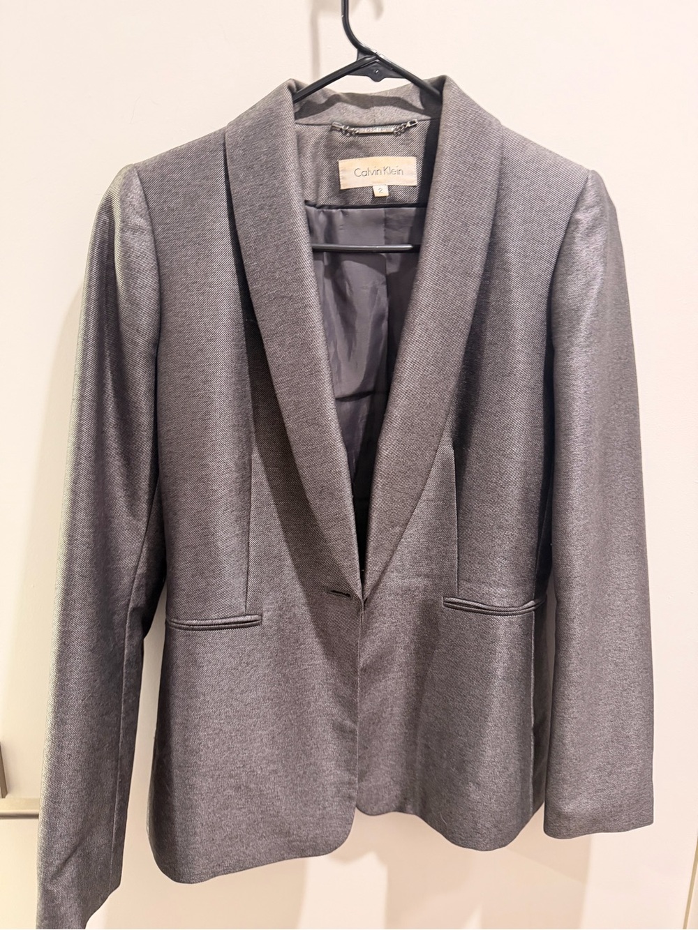 Calvin Klein Gray Shawl-Collar Blazer